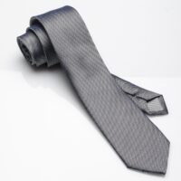 Silk Tie-Silver / Black Micro Check-0