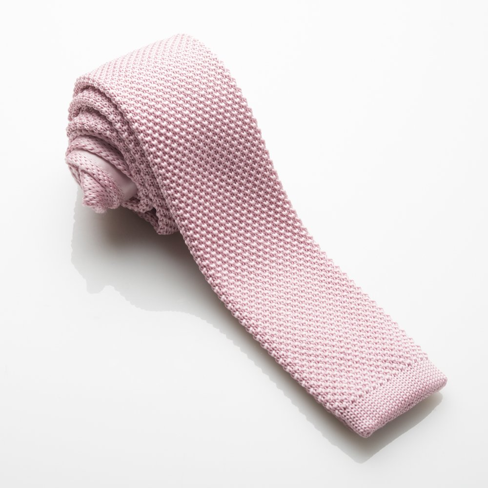 Curated Knitted Tie-Pink