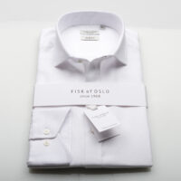 Fisk of Oslo White Cotton Oxford Slim Fit Shirt-0