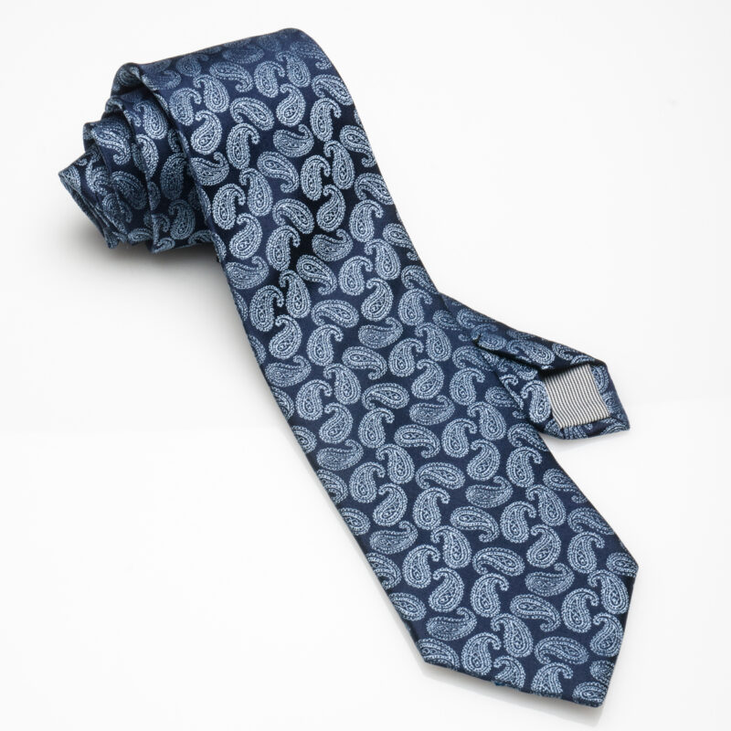 FLORAL DESIGN SILK TIE BLUE