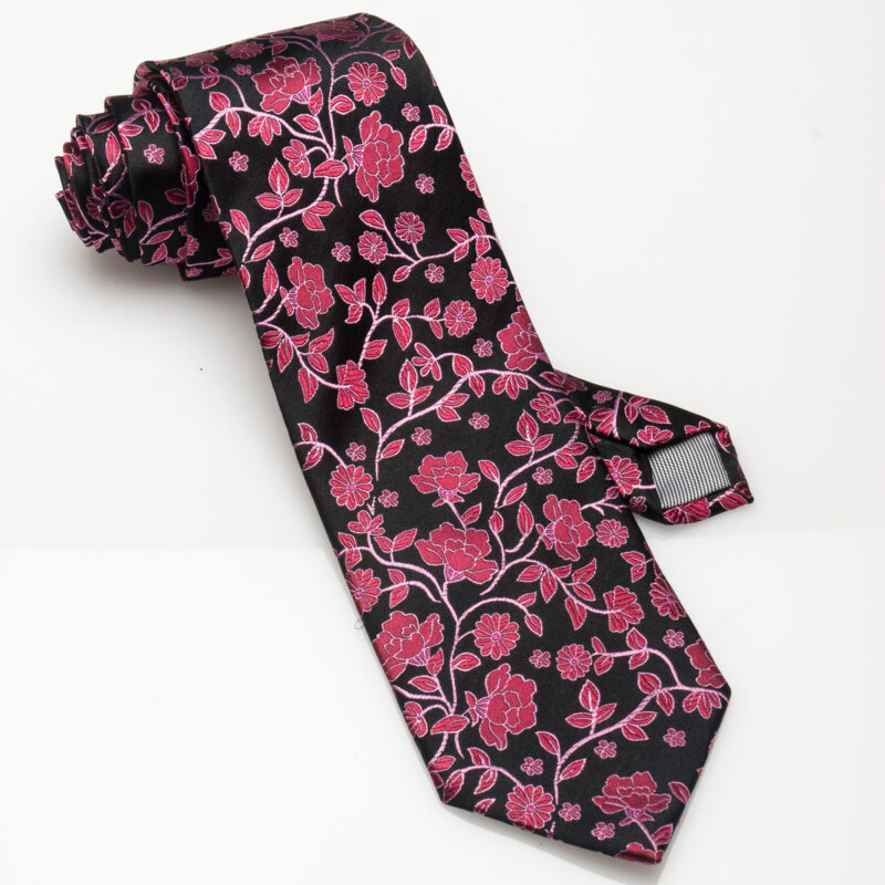 navy-floral silk tie