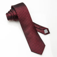 Silk Tie-Red-Slim-0