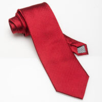 Red Herringbone-Silk Tie