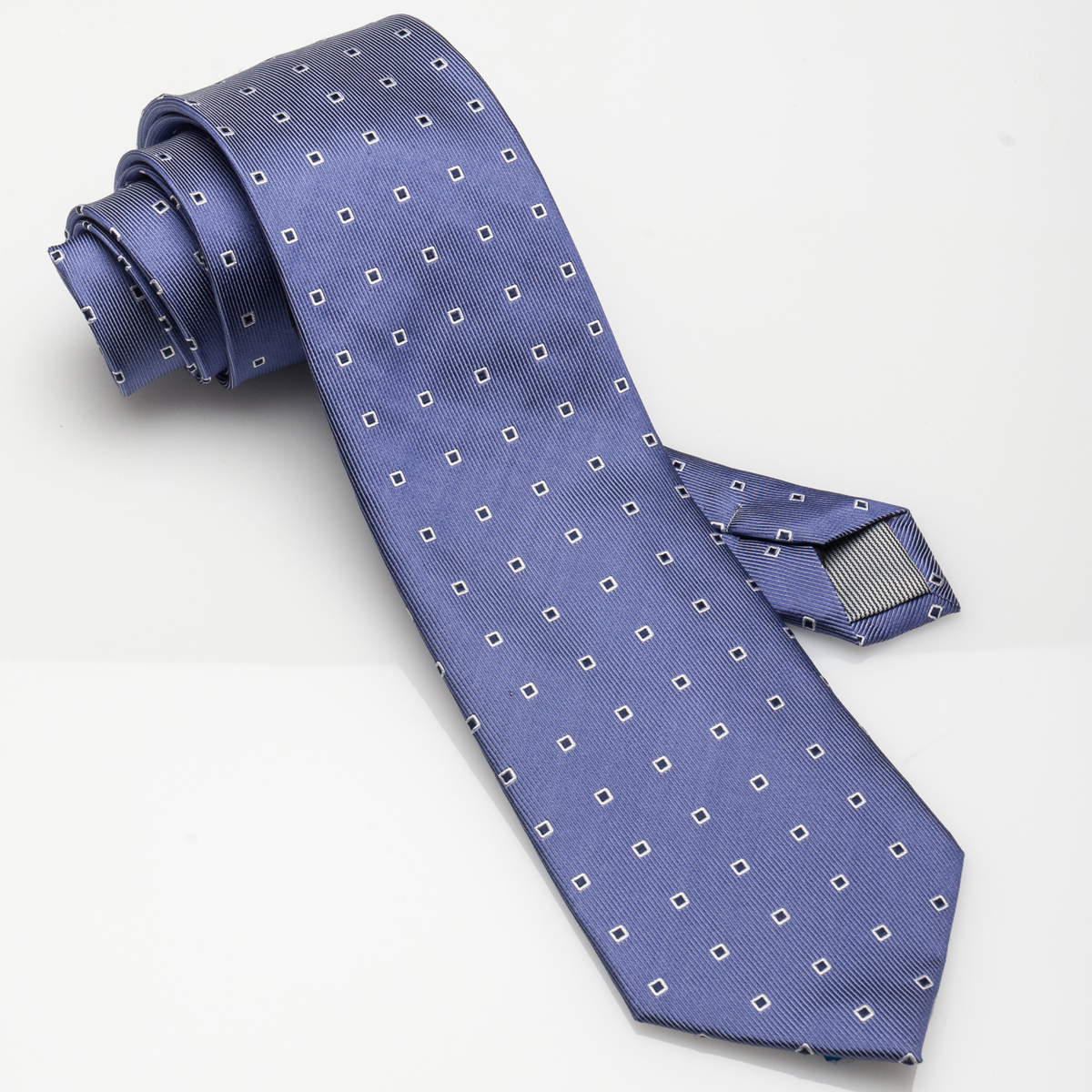 White-Lilac-Navy Square-Silk Tie White-Lilac-Navy Square-Silk Tie