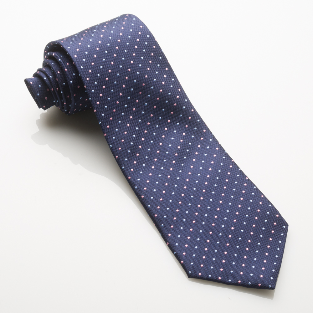 Taylor & Hunt Tie Spot Blue Pink Tie-0