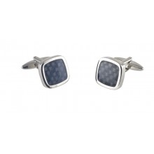 Black Acrylic Insert & Clear Crystal Cufflink