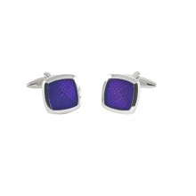Black Epoxy and Fleur De Lys Design Cufflink