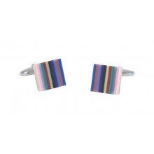 Rhodium Plated Oval Cufflink