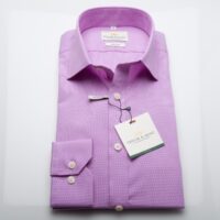 Taylor & Hunt Easy Iron Pink Mini Check Slim Fit Shirt
