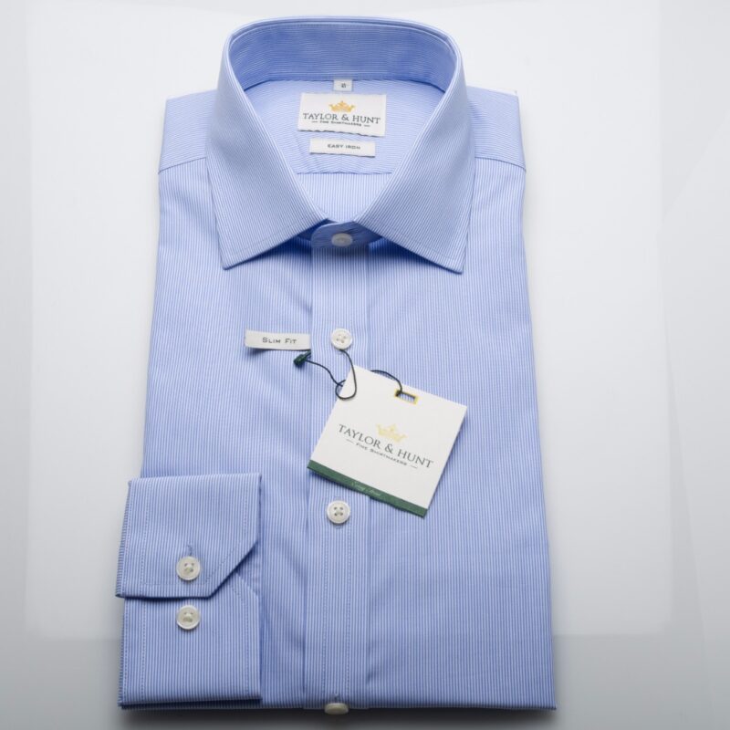 Taylor & Hunt Light Blue Bengal Stripe Slim Fit Shirt-0