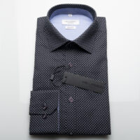 Van Larsson Dark Navy Fancy Print Slim Fit Shirt