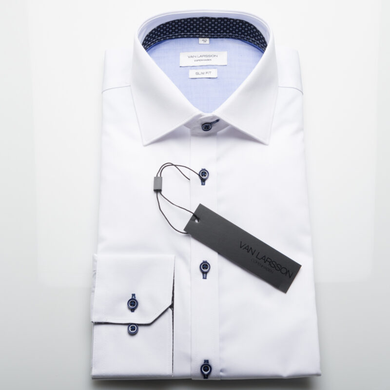 Van Larsson White Twill Slim Fit Shirt