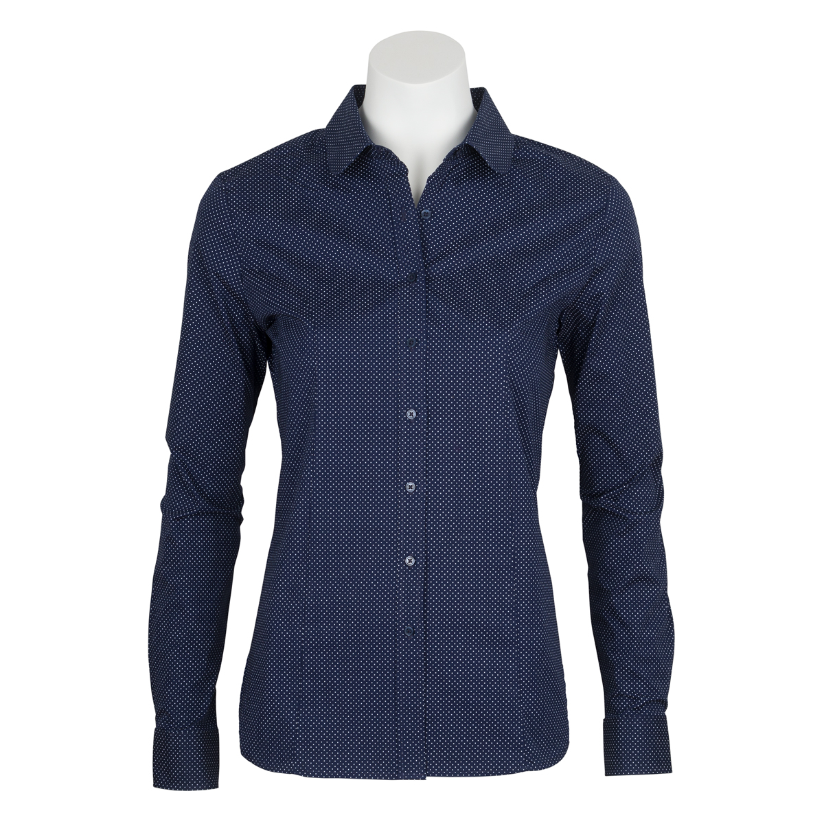 Taylor & Hunt Navy Spot Stretch Tailored Shirt Taylor & Hunt Navy Spot Stretch Tailored Shirt