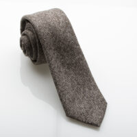 Fisk of Oslo Brown and Beige Dog Tooth Check Wool Effect Tie-0