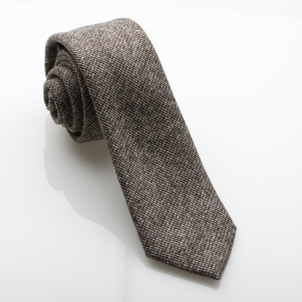 Fisk of Oslo Brown and Beige Dog Tooth Check Wool Effect Tie-0 Fisk of Oslo Brown and Beige Dog Tooth Check Wool Effect Tie-0