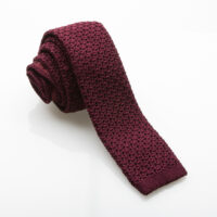 Fisk of Oslo Burgundy Chunky Knitted Tie-0