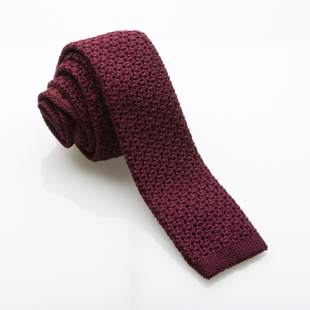 Fisk of Oslo Burgundy Chunky Knitted Tie-0 Fisk of Oslo Burgundy Chunky Knitted Tie-0