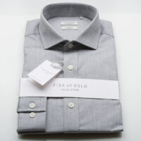 Fisk of Oslo Warm Handle Grey Melange Slim Fit Shirt -0