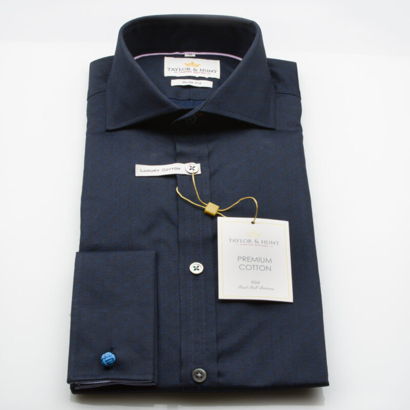 Taylor & Hunt Limited Edition Navy Pattern Slim Fit Shirt