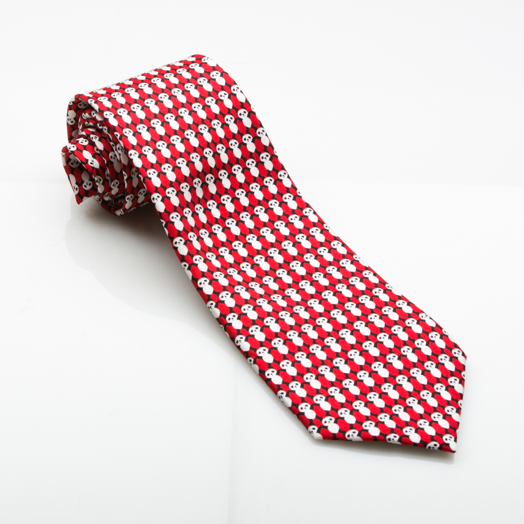 Taylor & Hunt Red & Black Panda Silk Tie