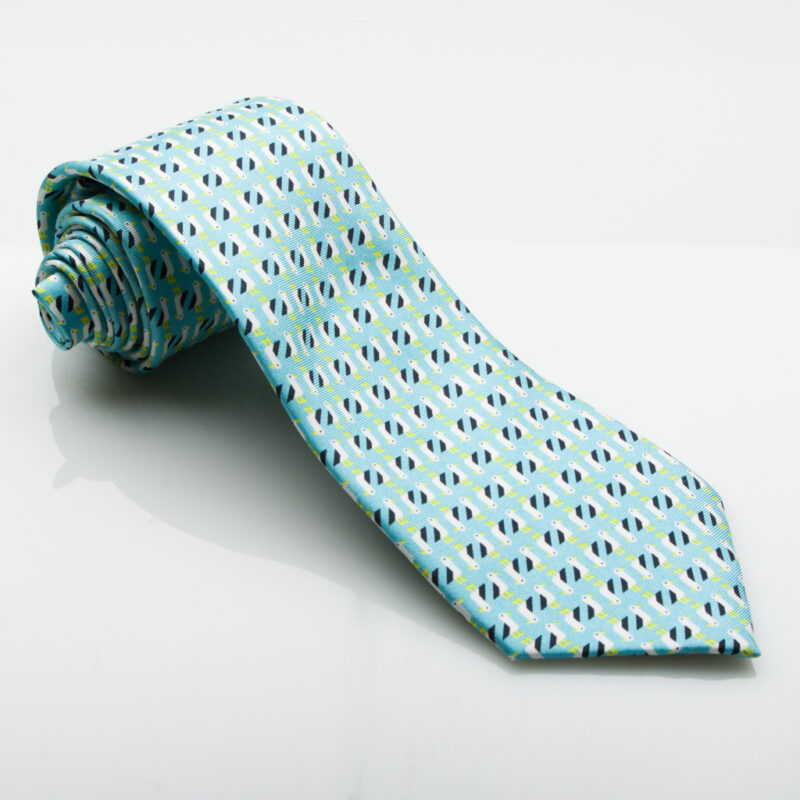 Taylor & Hunt Turquoise Seagull Silk Tie
