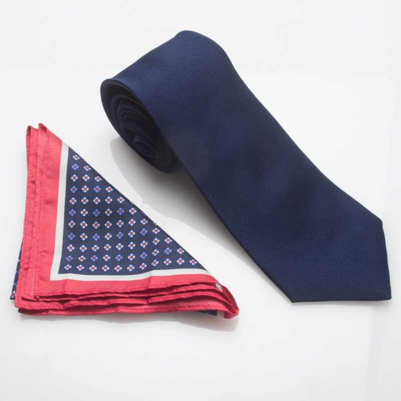 Taylor & Hunt Navy Silk Tie & Square Set
