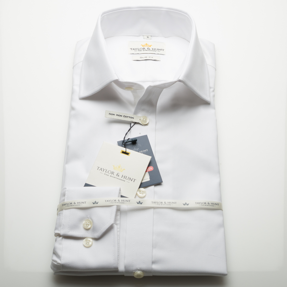 Taylor & Hunt - White Twill Slim Fit Shirt-2541