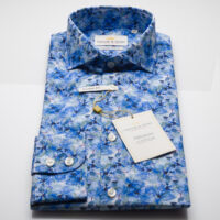 Taylor & Hunt Limited Edition Tailored Fit, Blue Floral Printed Shirt-2614