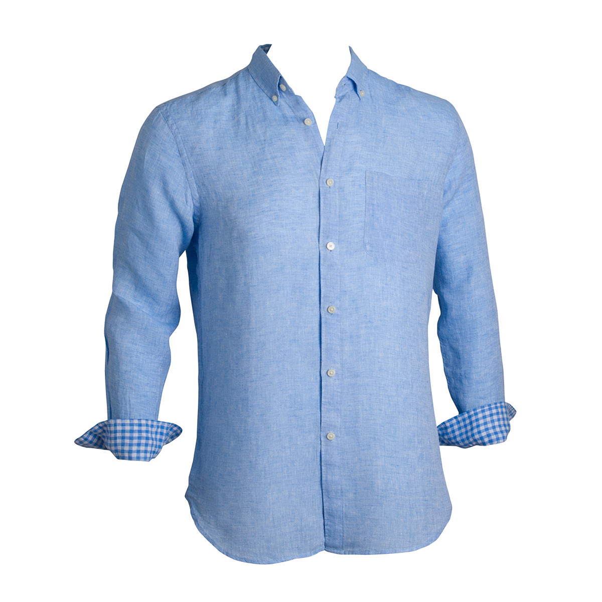 Linen relaxed fit light blue, long sleeve shirt