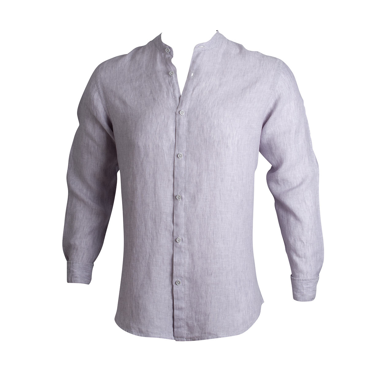 fisk-light-grey-slim-fit-linen-grandad-collar-shirt fisk-light-grey-slim-fit-linen-grandad-collar-shirt