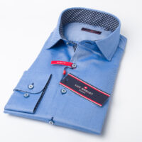 Luc Brevet Blue Oxford Slim Fit Shirt