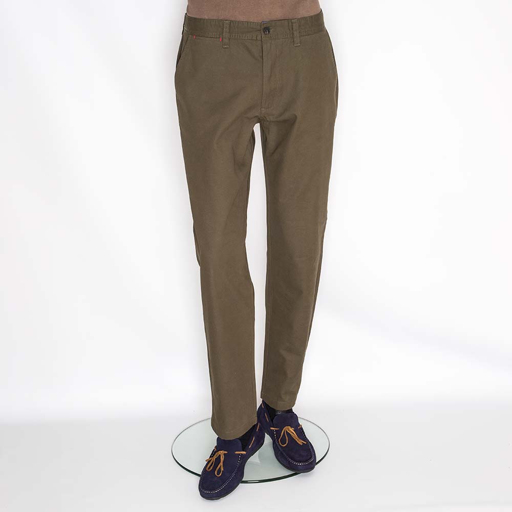 Taylor & Hunt Kahki Cotton Slim Fit Chinos-0