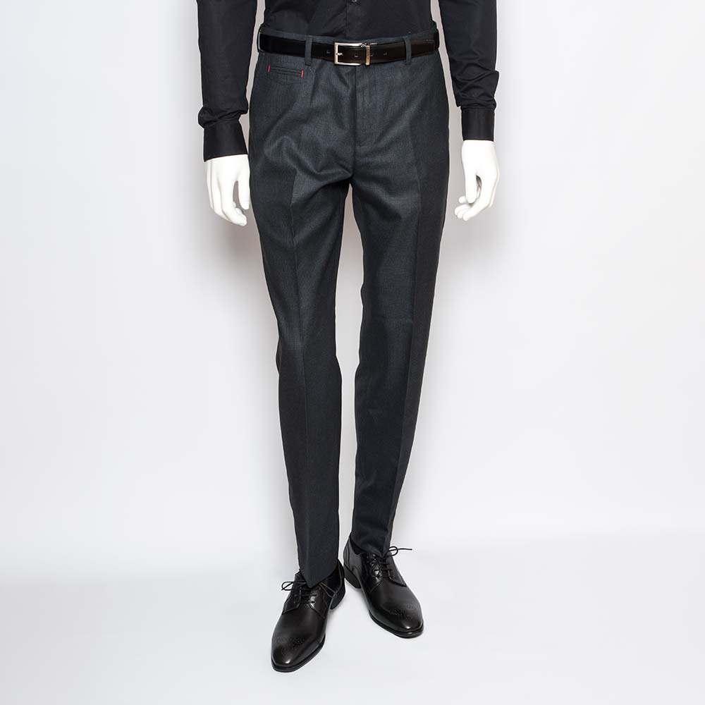 Taylor & Hunt Navy Blue Mini Check Tailored Fit Trouser