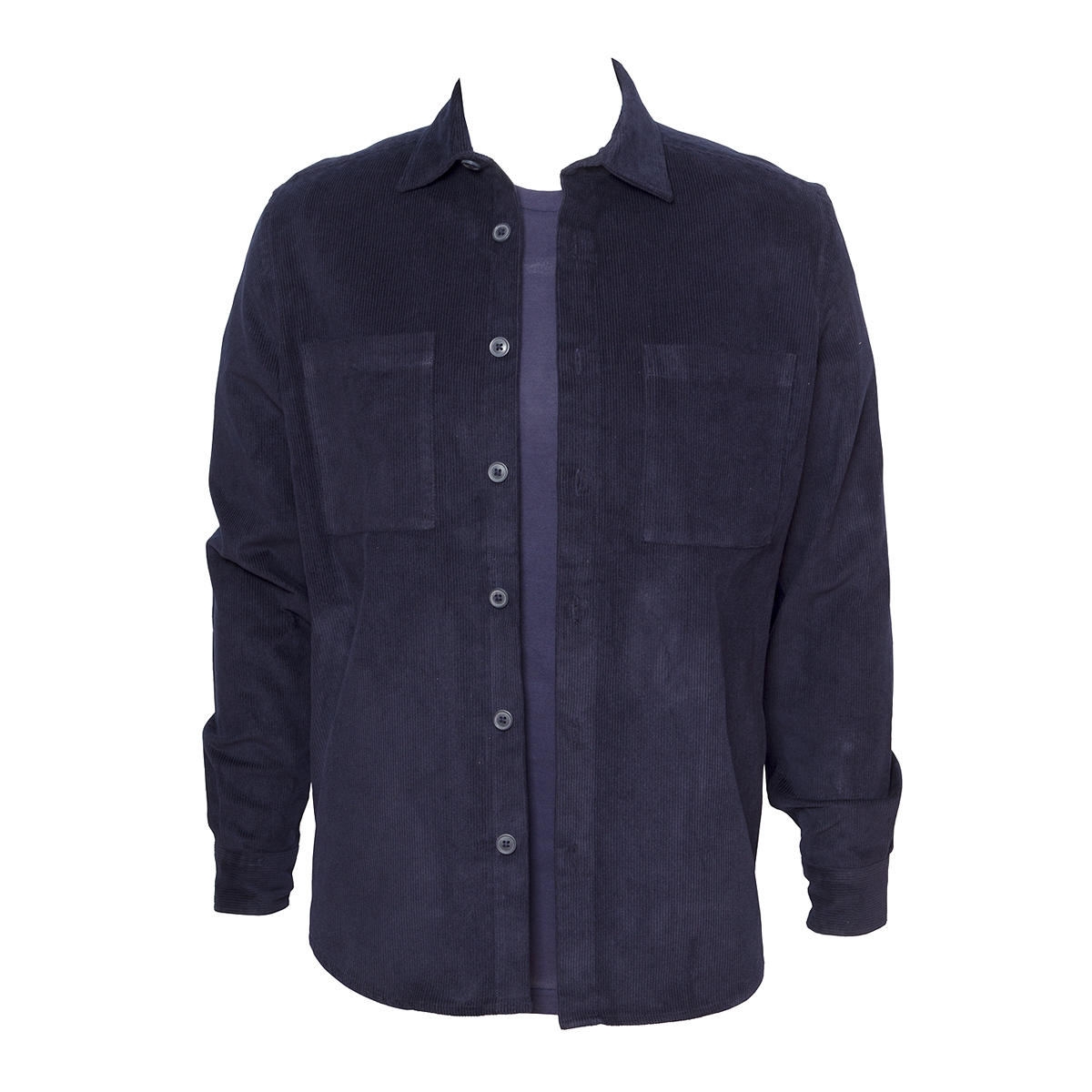 Curated Navy Cotton Cord Overshirt