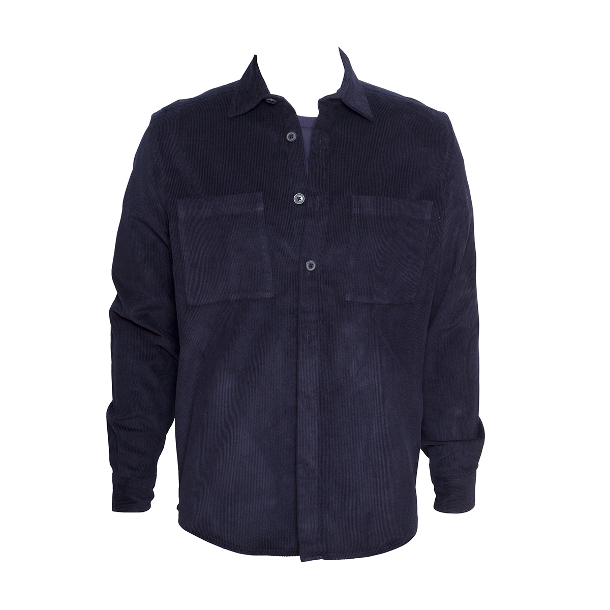 Curated Navy Cotton Cord Overshirt-3036