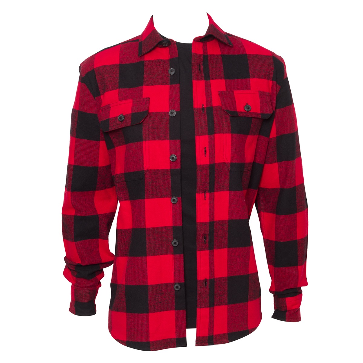 Curated Red & Black Check Long Sleeve Overshirt