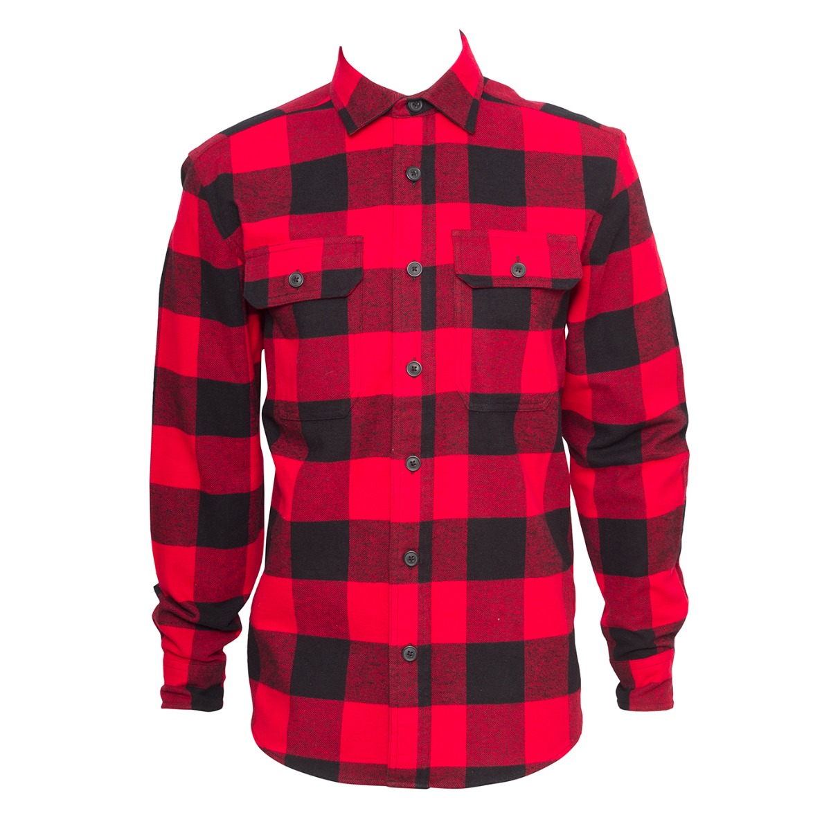 Curated Red & Black Check Long Sleeve Overshirt