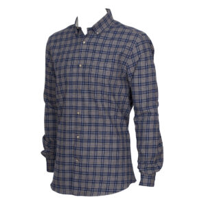 Navy-grey-heather-check-brushed-flannel-shirt