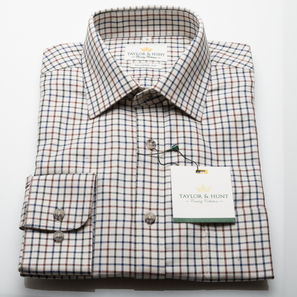 Tattersall Cream Multi Check Shirt