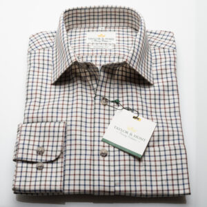 Tattersall Cream Multi Check Shirt-3055