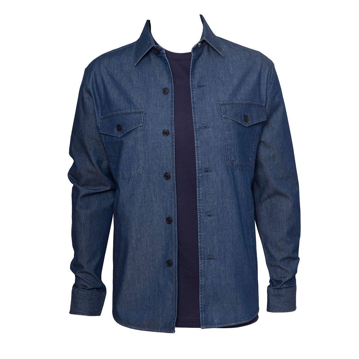 Curated washed denim long sleeve shacket Curated washed denim long sleeve shacket