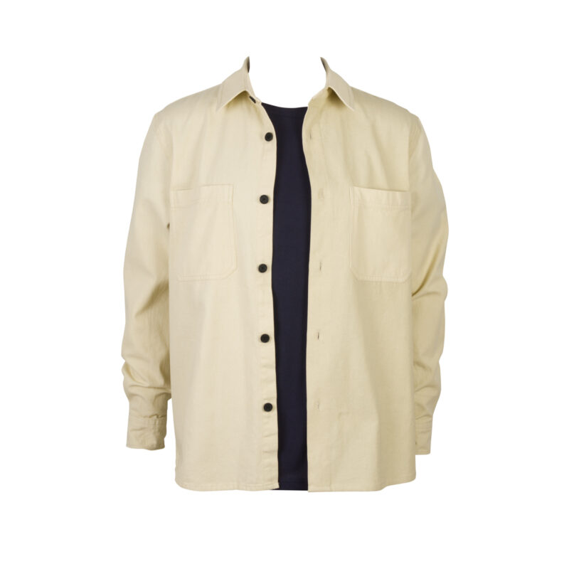 Curated Ecru Washed Twill Overshirt-3185