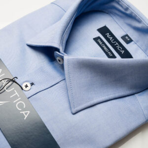 Nautica Tailored Fit Blue White Oxford Shirt