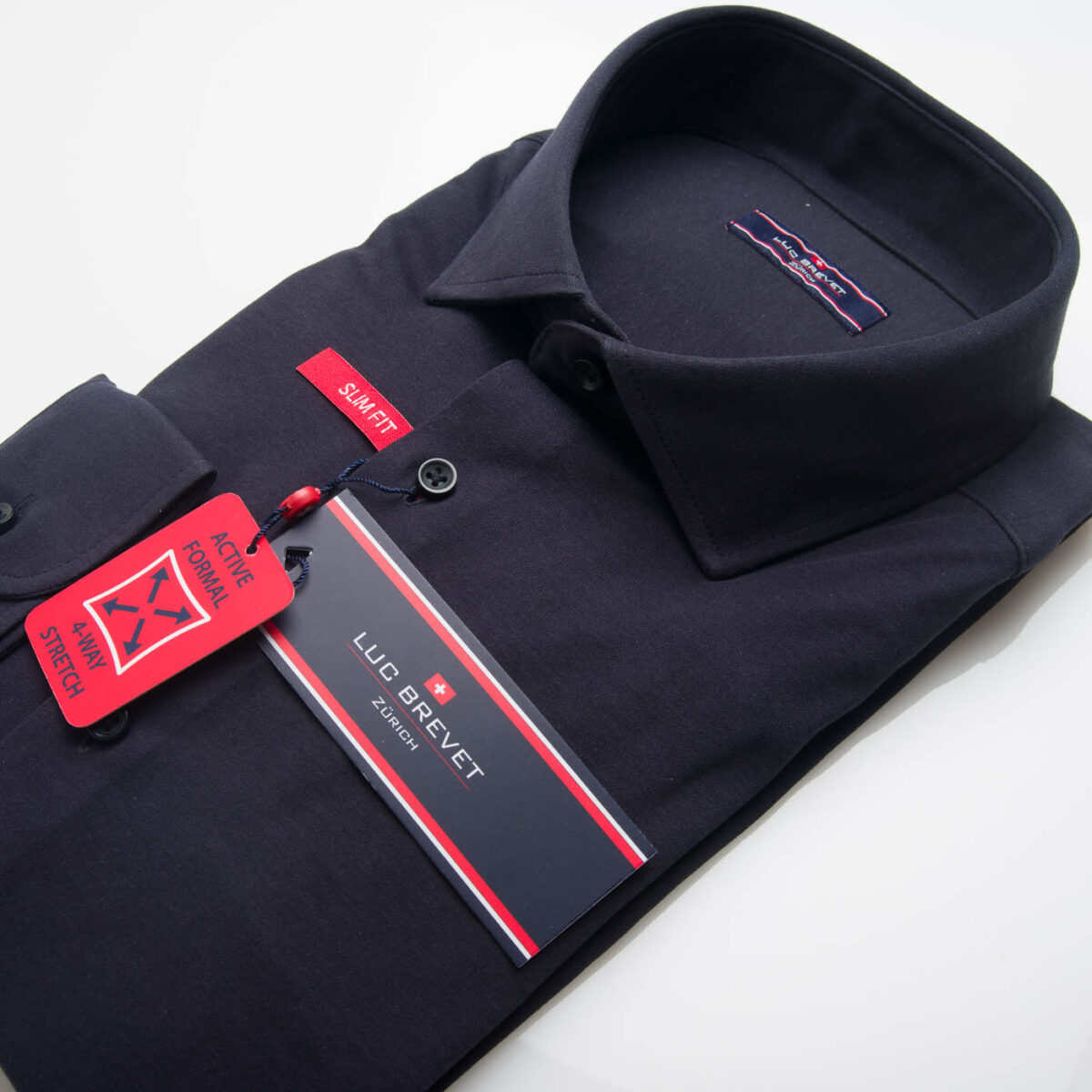 Luc Brevet Mens Black 4 Way Stretch Jersey Shirt-3469