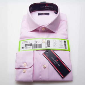 Mens Pink Stretch Travel Shirt, with Soft handle fabric and Moisture Wicking 107395051