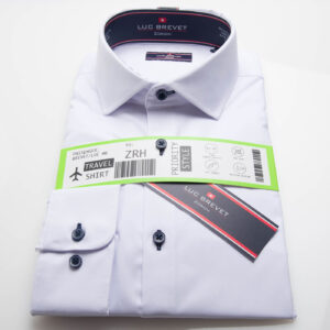 Luc Brevet Mens White Stretch Travel Shirt