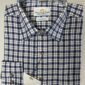 Tattersall Country Shirt, Brushed Cotton, Navy with Brown Check